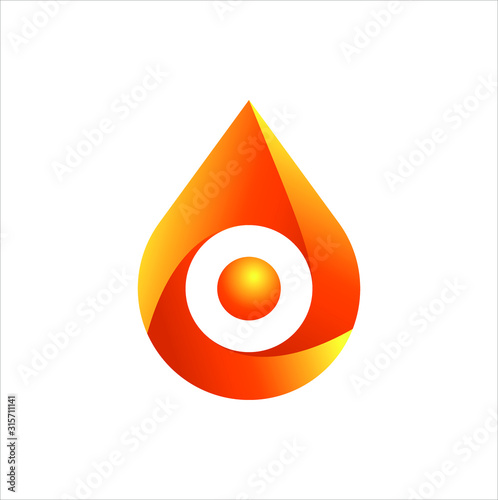 3D oil and gas logo illustration. letter O water and oil logo graphic concept.