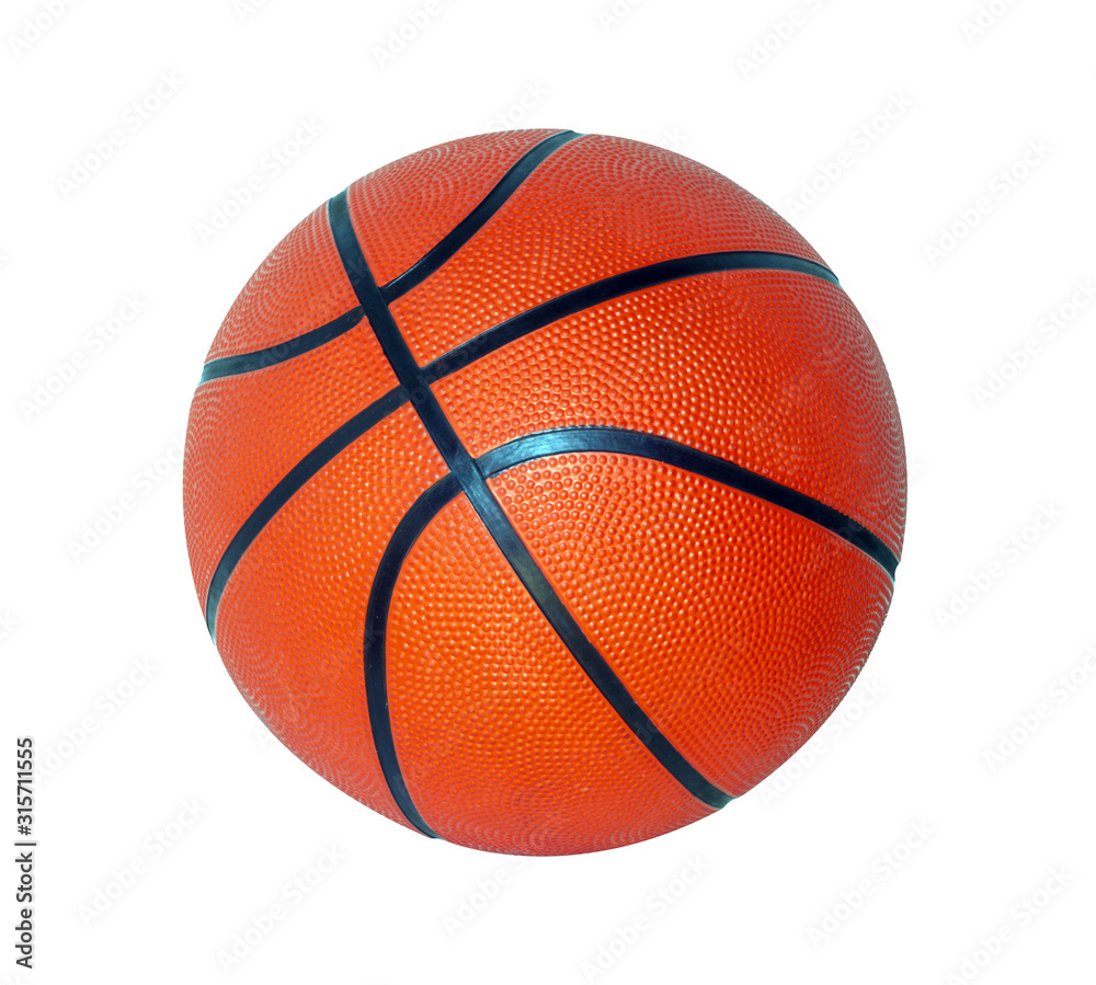 Orange basketball ball isolated on a white background