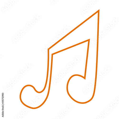 Music notes, song, melody or tune flat vector icon for musical apps and websites