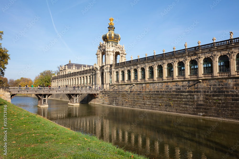 Germany, Saxony, Dresden, Crown gate and moat at Zwinger Germany, Saxony, Dresden, Crown gate and moat at Zwinger