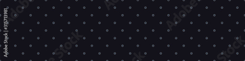 Indigo blue heart polka dot vector seamless border pattern. Hand drawn dotty spot style valentines love background. Trendy monochrome masculine decorative paper ribbon. Edging trim stripe.