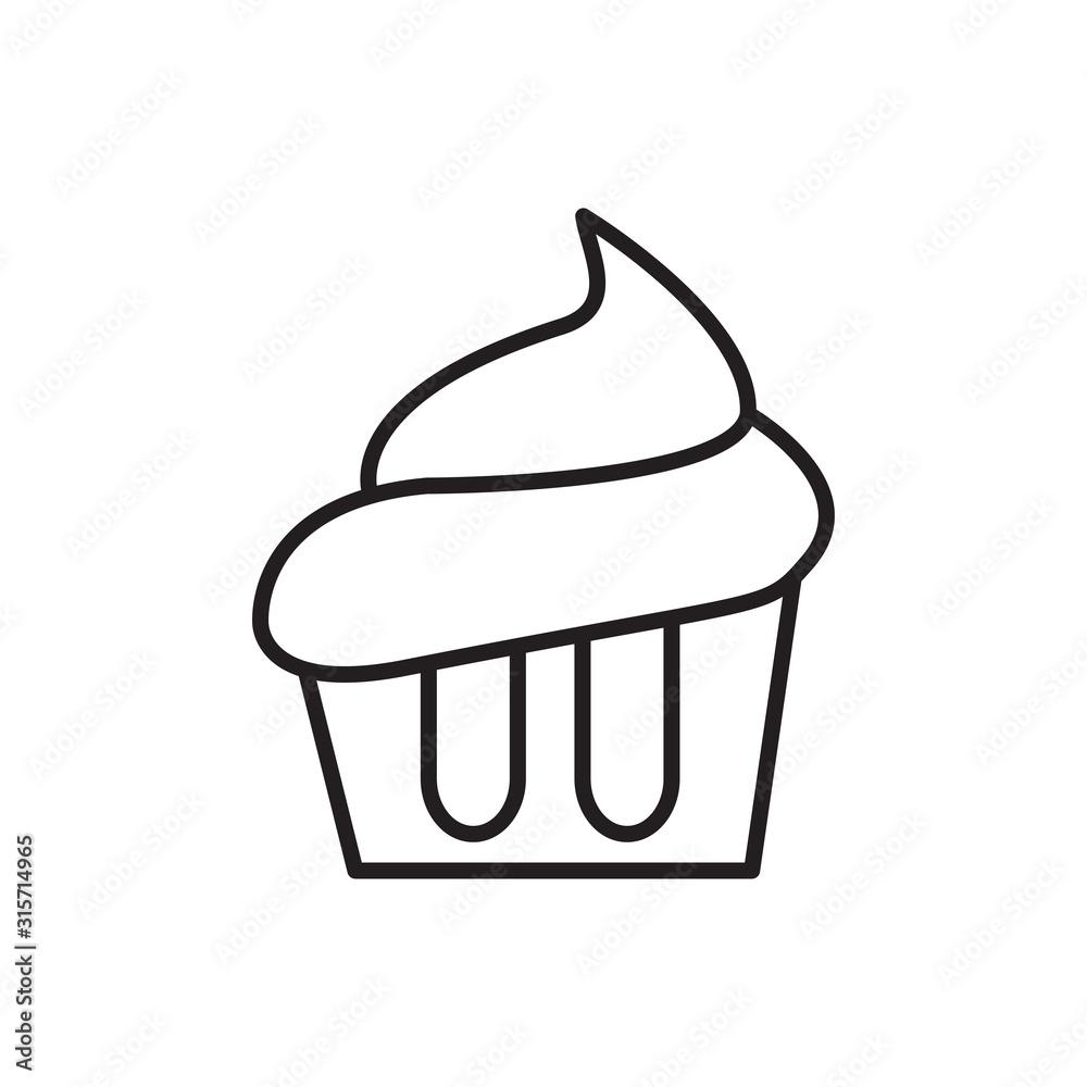 Cup cake icon. Element of fast food for mobile concept and web apps. Thin line icon for website design and development Cup cake icon. Element of fast food for mobile concept and web apps. Thin line icon for website design and development