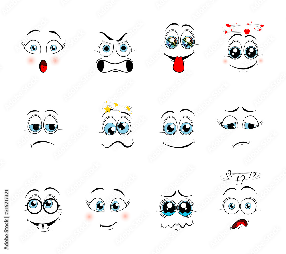 Cartoon expressions. Vector illustration Cartoon expressions. Vector illustration