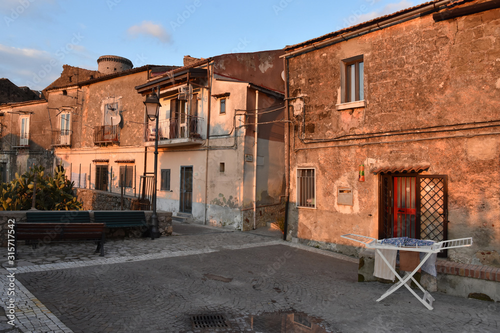 View of old houses in an Italian village