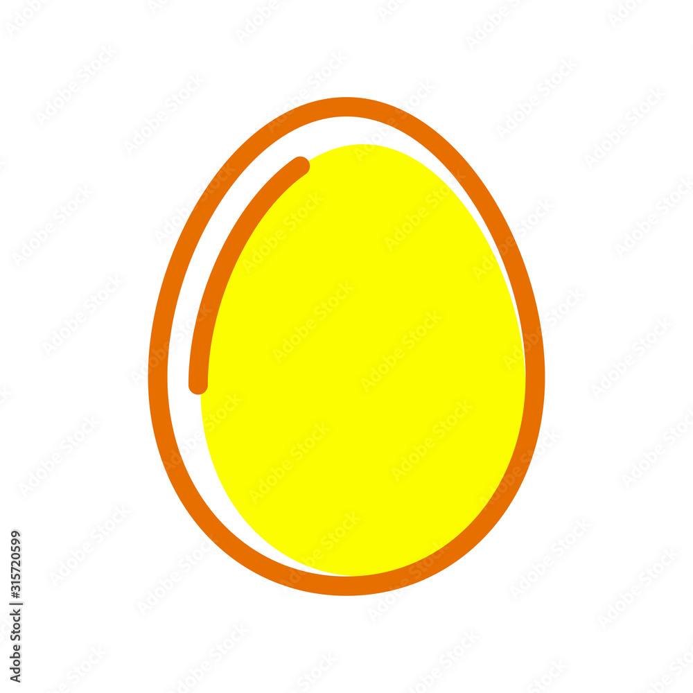 Egg line flat icon vector design template Egg line flat icon vector design template