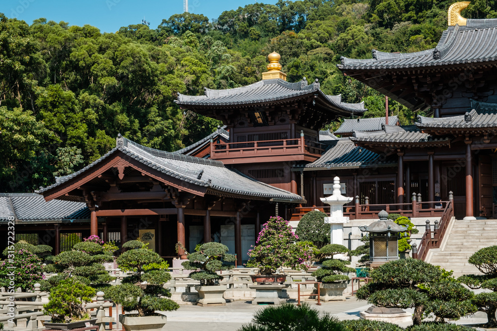 The Chi Lin Nunnery, a Buddhist temple in HongKong, China The Chi Lin Nunnery, a Buddhist temple in HongKong, China