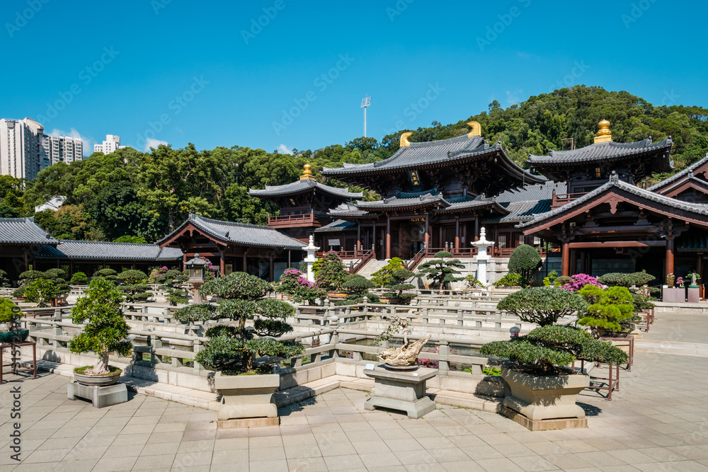 The Chi Lin Nunnery, a large Buddhist temple in Hong Kong