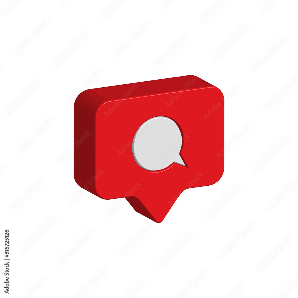 3d comment social media icon.Chat bubble. 3d comment social media icon.Chat bubble.