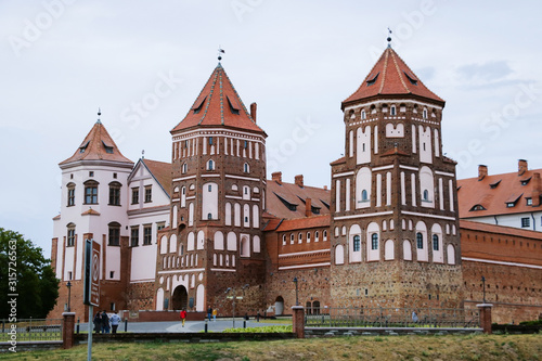 Minsk region, Belarus, May 5, 2019: Mir Castle Complex in Belarus, UNESCO.
