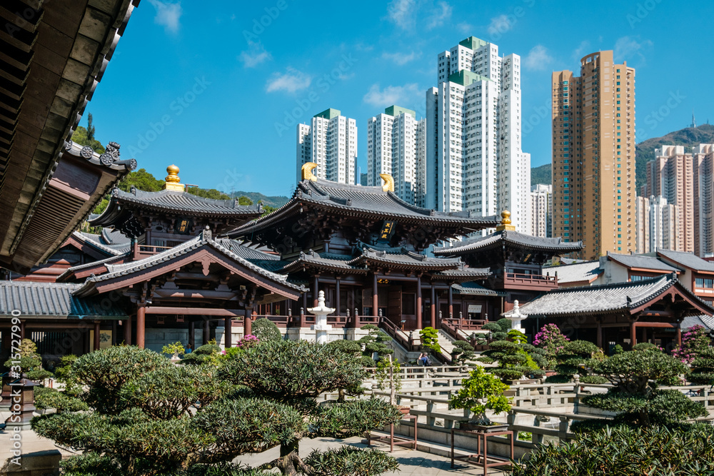 The Chi Lin Nunnery, a  Buddhist temple in HongKong