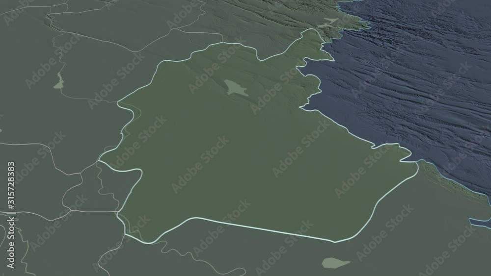 Diyala, province with its capital, zoomed and extruded on the administrative map of Iraq in the conformal Stereographic projection. Animation 3D Diyala, province with its capital, zoomed and extruded on the administrative map of Iraq in the conformal Stereographic projection. Animation 3D