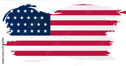Union Side American Civil War Flag With Grunge Border