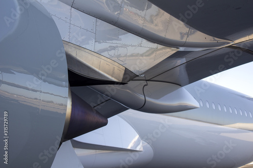 Beautiful White Aerodynamic Airplane Surfaces Background
