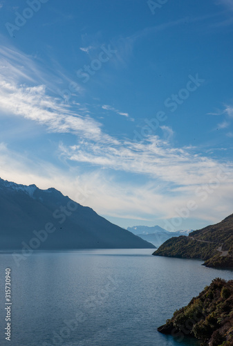 Lake Wakatipu Queenstown. New Zealand. Mountains and lake