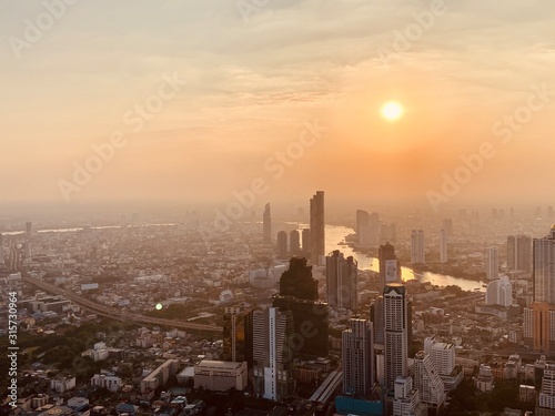 Bangkok von oben Vogelperspektive