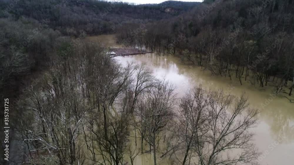 River in Daniel Boone National Forest, aerial River in Daniel Boone National Forest, aerial