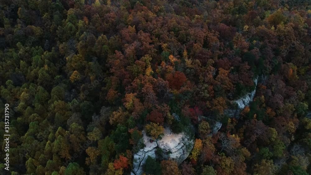 Tilt up aerial, pinnacles in Daniel Boone National Forest Tilt up aerial, pinnacles in Daniel Boone National Forest