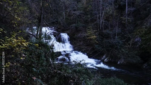 Pan left aerial, Conasauga Falls in Cherokee National Forest photo