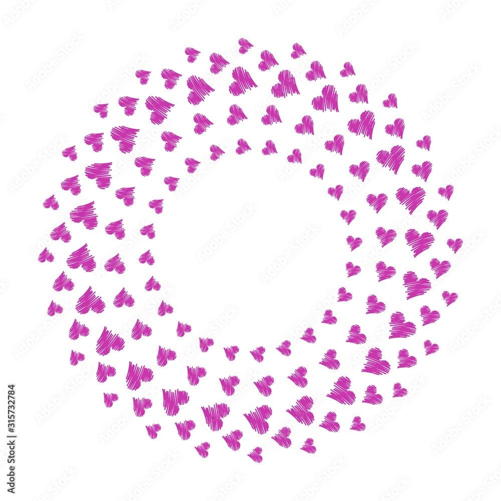Circular heart shaped frame