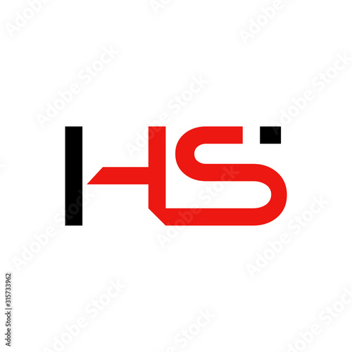 Free Download letter HS Logo Design Linked Vector Template With Red And Black. Initial HS Vector Illustration - GFXLoad