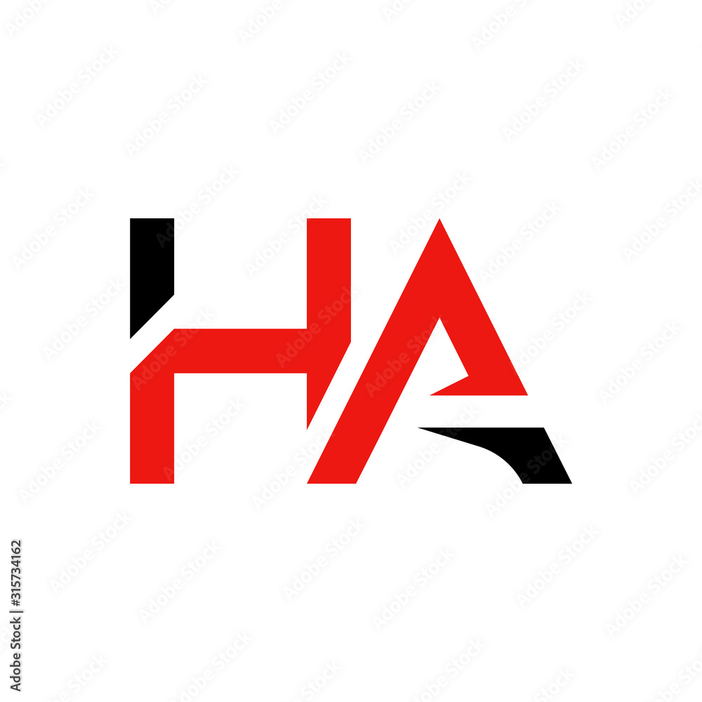 letter HA Logo Design Linked Vector Template With Red And Black. Initial HA Vector Illustration letter HA Logo Design Linked Vector Template With Red And Black. Initial HA Vector Illustration