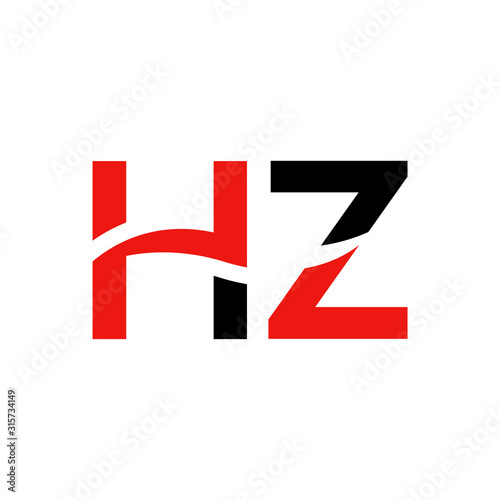 Free Download letter HZ Logo Design Linked Vector Template With Red And Black. Initial HZ Vector Illustration - GFXLoad
