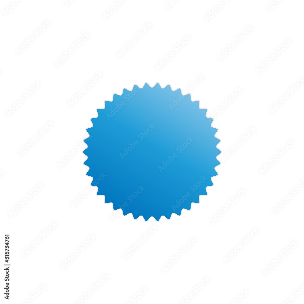 Blue gradient sticker. Product badge flat vector icon label for apps and websites.