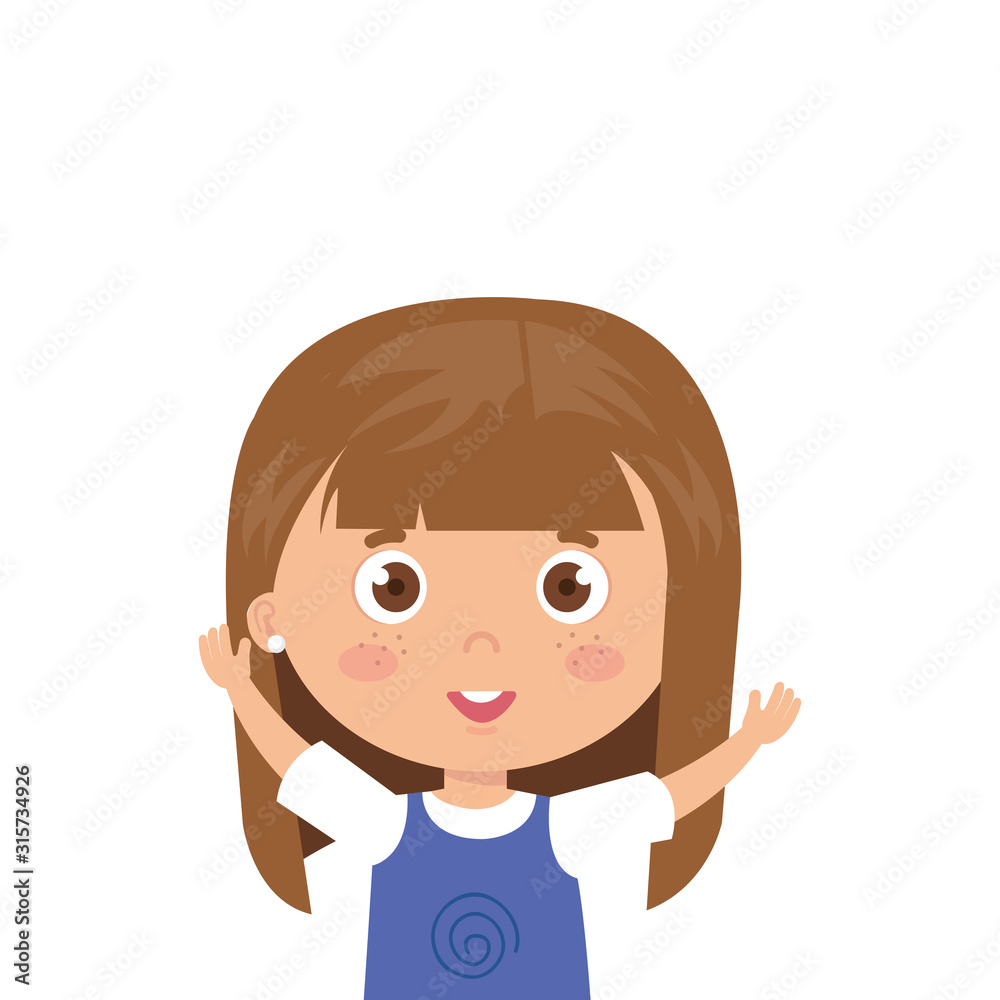 cute girl smiling on white background