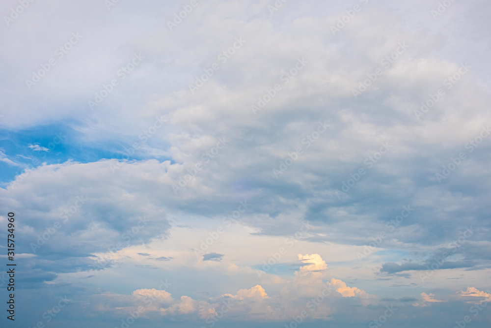 Beautiful cloudy sky with rays of sunshine Beautiful cloudy sky with rays of sunshine