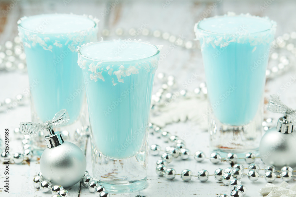 Three shots with Frost Jack cocktail Three shots with Frost Jack cocktail