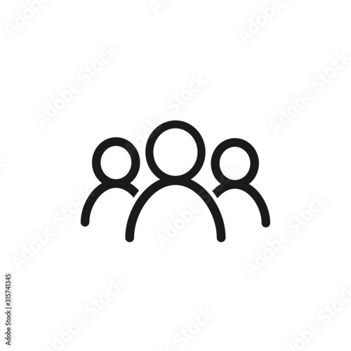 Three people in group, icon, vector.