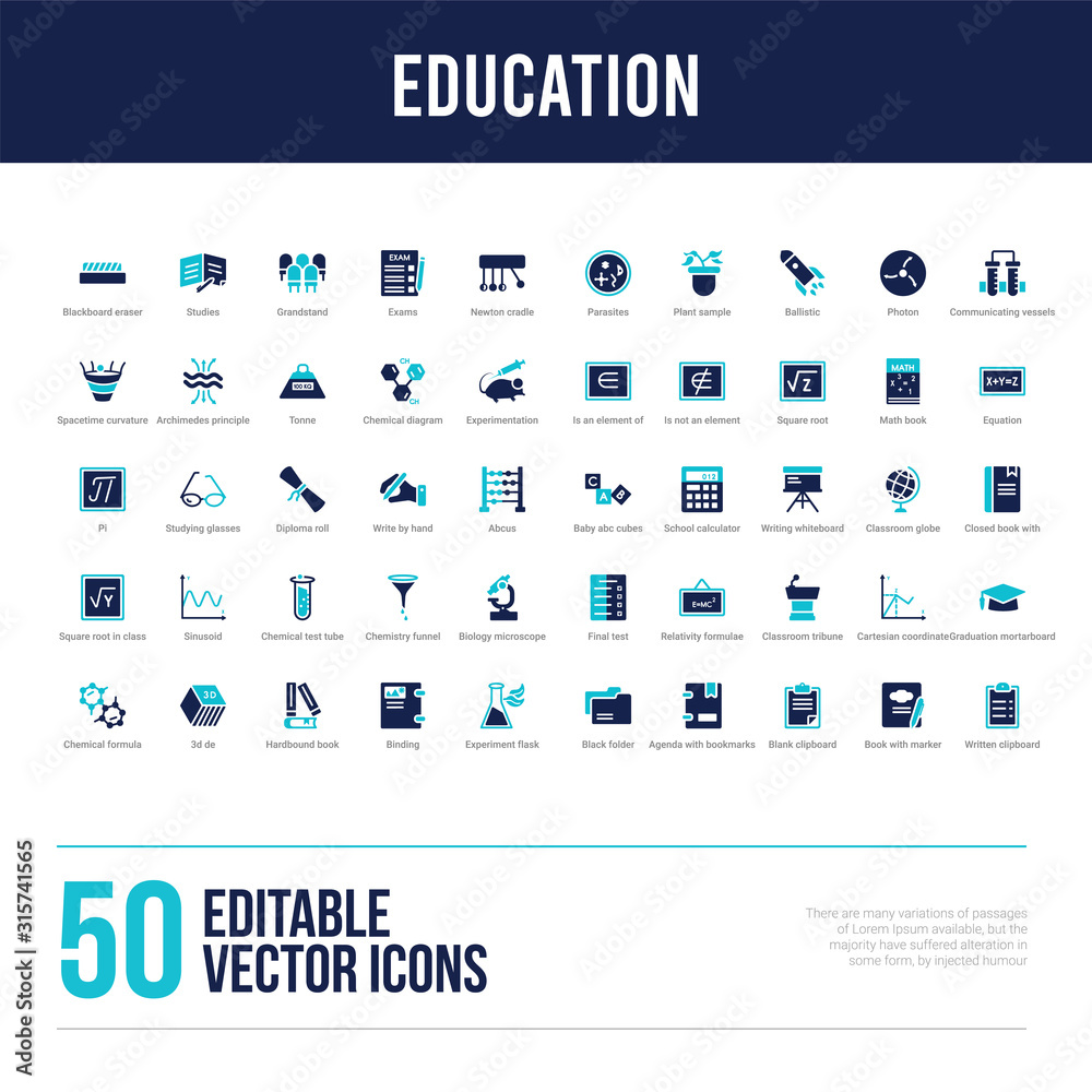 50 education concept filled icons 50 education concept filled icons