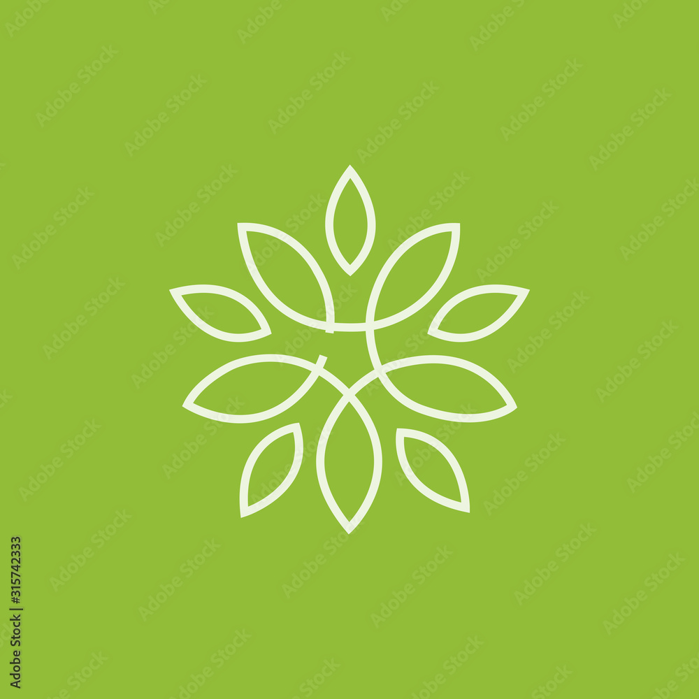 Vector set of abstract green logo design templates - emblems for ...