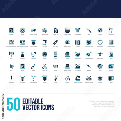 50 sew concept filled icons