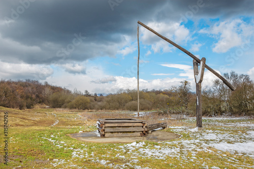 Slovakia - The Rural landscape well on the Silicka Planina plateau. photo