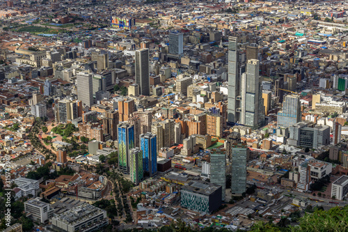 Bogota Cityscape as seen from Monserrate mountain.