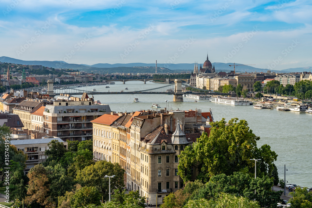 Szechenyi Chain Bridge in Budapest, Hungary.