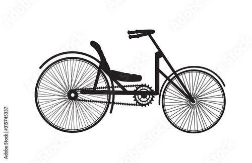 Old vintage bike silhouette retro