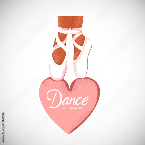 Isolated ballerina pointe shoes