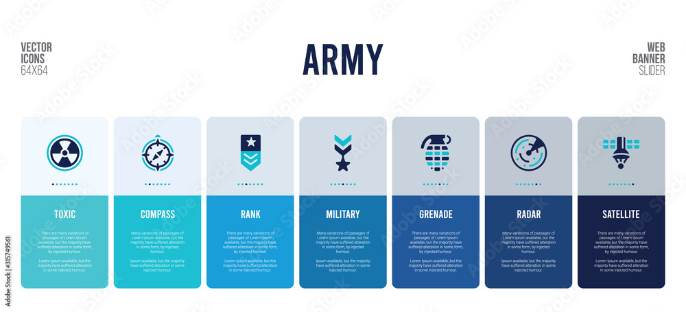 web banner design with army concept elements.
