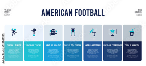 web banner design with american football concept elements.