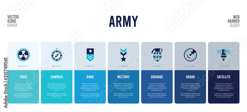 web banner design with army concept elements.