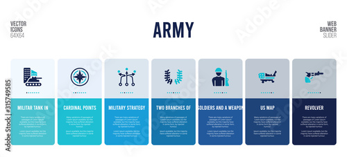 web banner design with army concept elements.