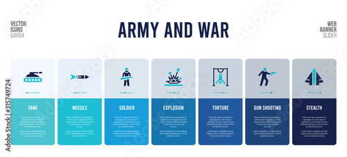 web banner design with army and war concept elements.