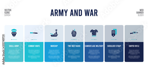 web banner design with army and war concept elements.