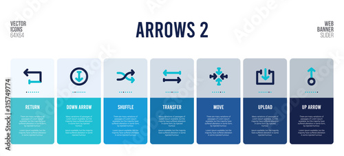 web banner design with arrows 2 concept elements.