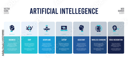 web banner design with artificial intellegence concept elements.