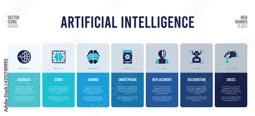web banner design with artificial intelligence concept elements.