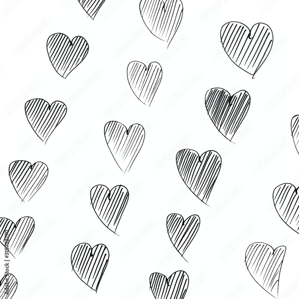 heart outline black and white background Stock Illustration | Adobe Stock
