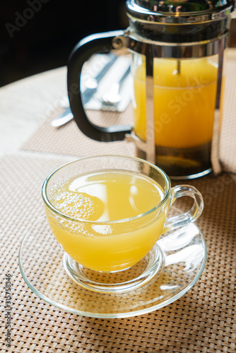 ginger tea with honey and turmeric